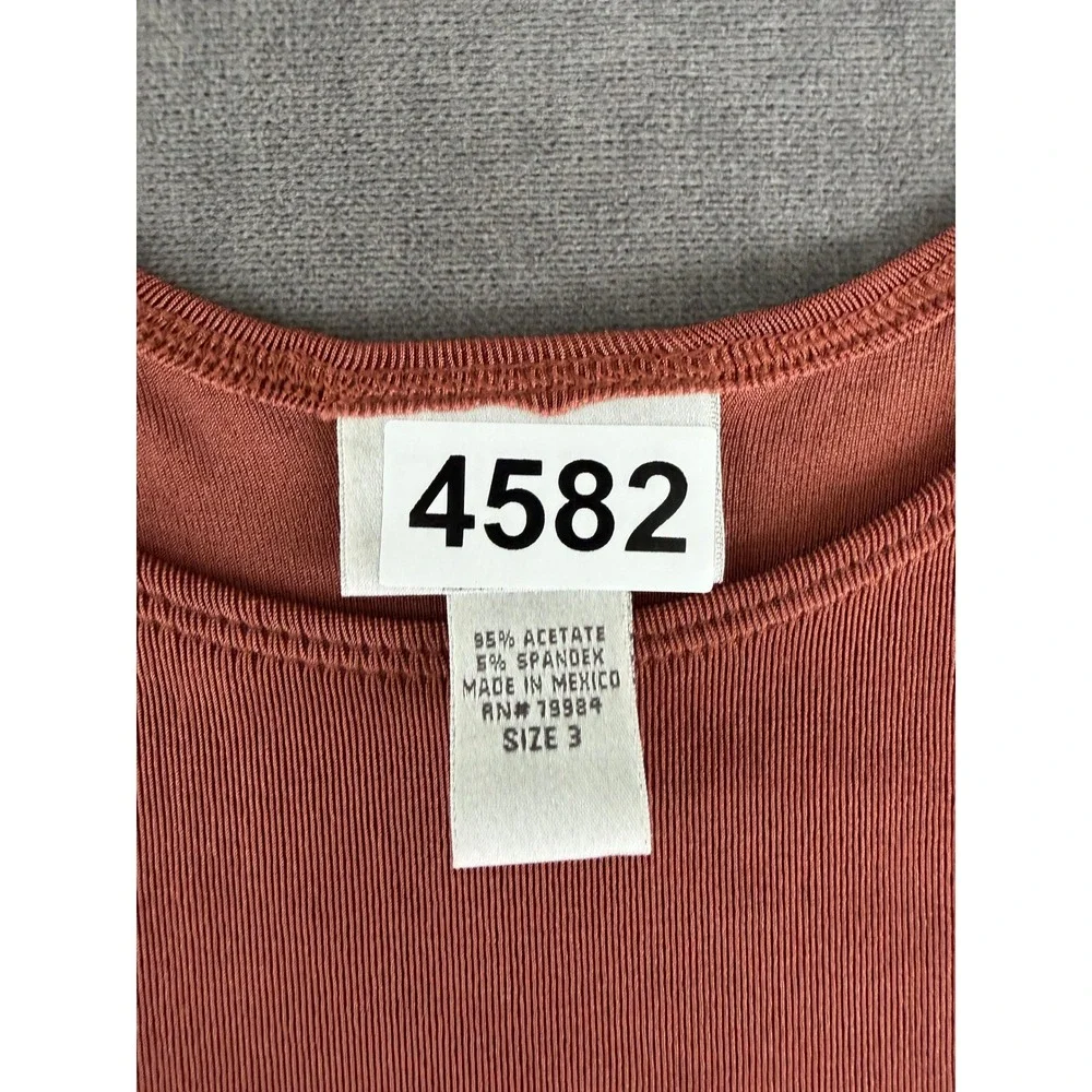 Chicos Travelers Tank Top Rust Orange Scoop Neck Acetate Stretch Size 3 XL - Picture 7 of 7